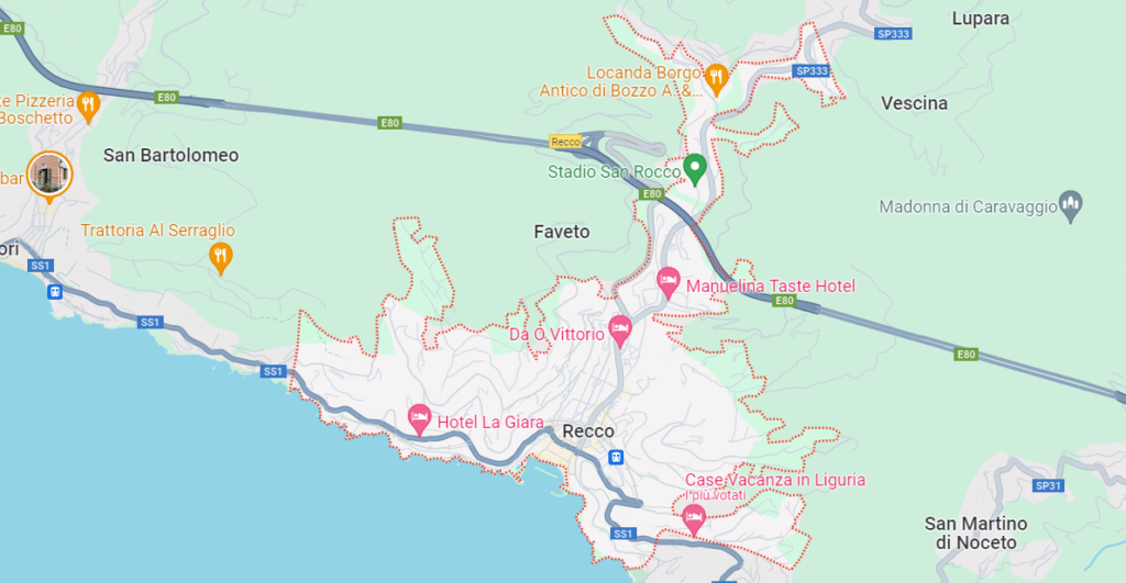 mappa recco golfo paradiso maps sui miei passi